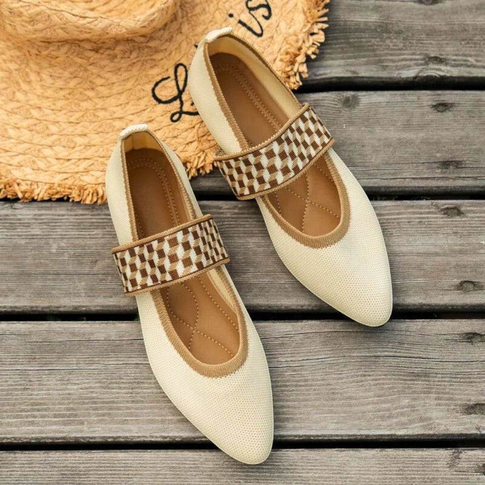 VogeLuxe | Women’s Knitted Color-Block Ballet Flats 0