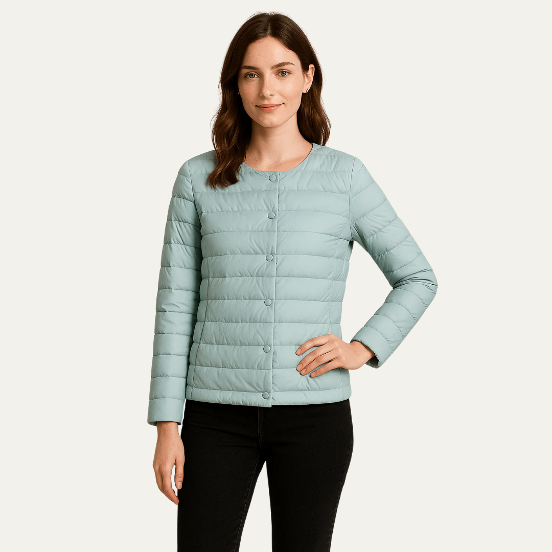 VogeLuxe | Women’s Lightweight Quilted Snap Jacket 3