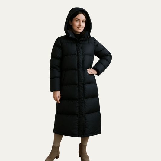 VogeLuxe | Women’s Long Quilted Puffer Coat with Hood 0