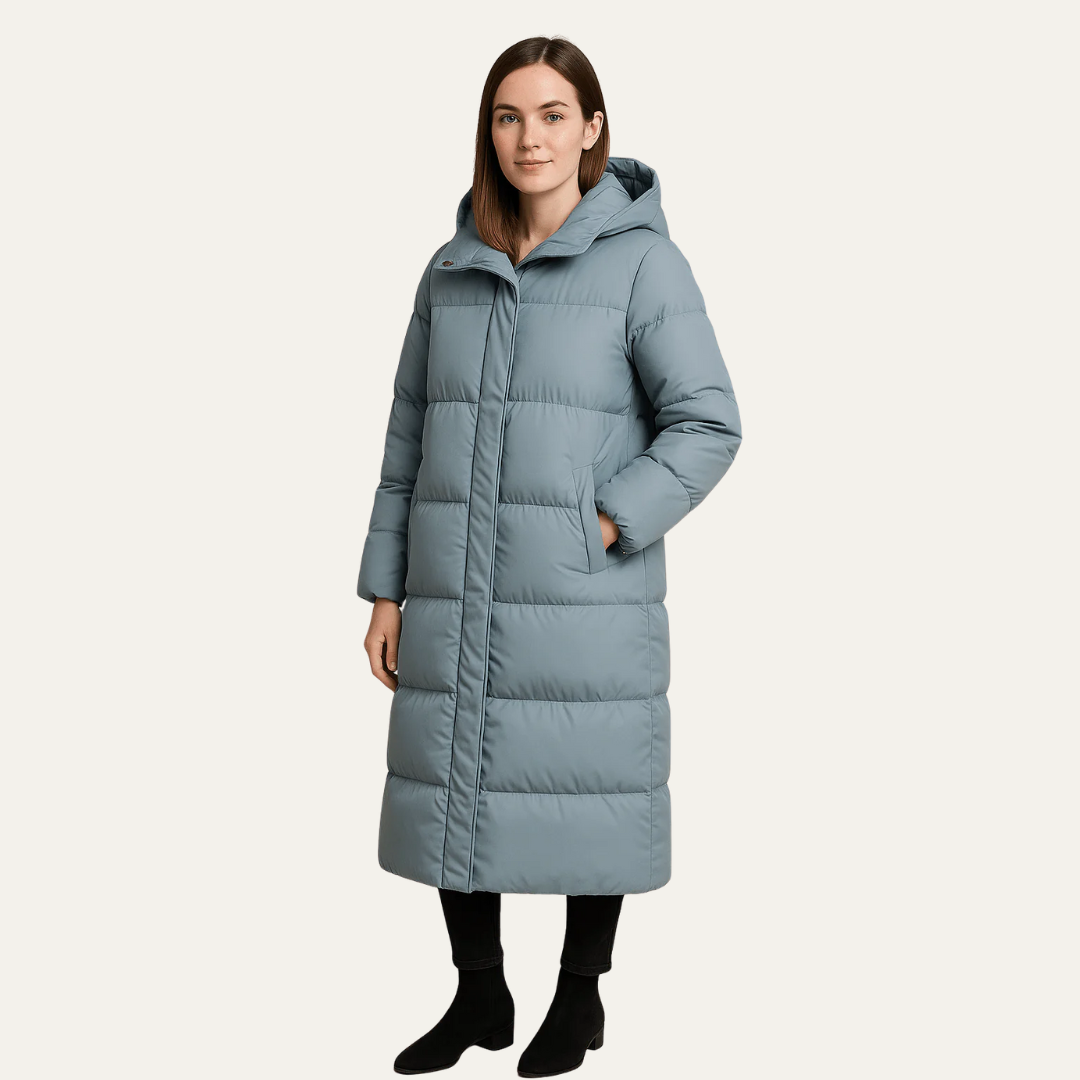 VogeLuxe | Women’s Long Quilted Puffer Coat with Hood 1