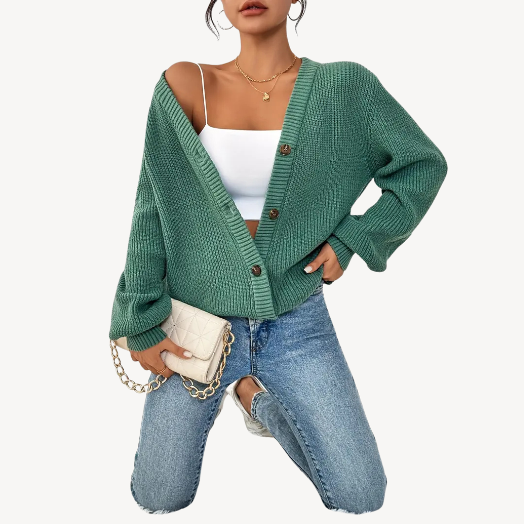 VogeLuxe | Women’s Long Sleeve Button Front Cardigan 0