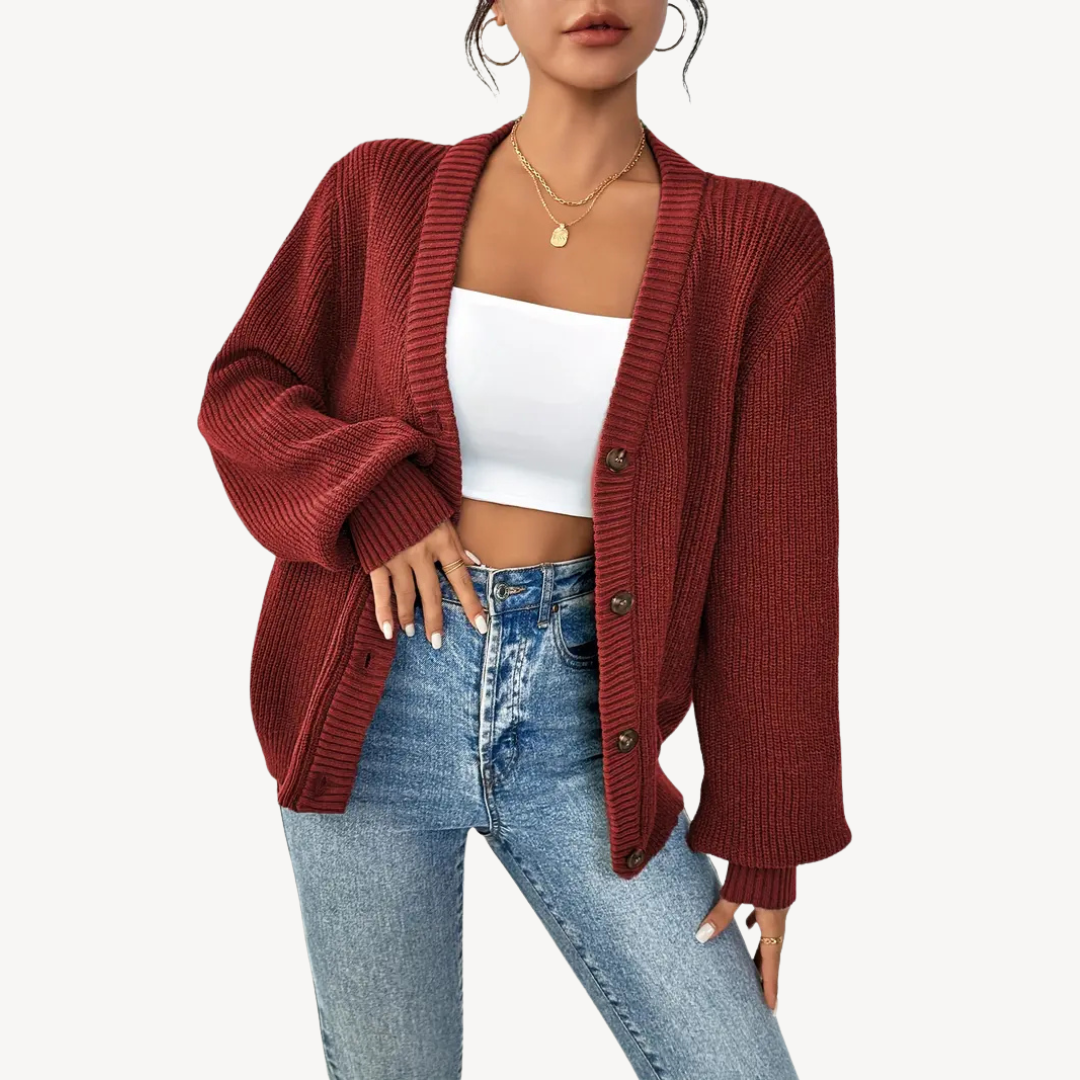 VogeLuxe | Women’s Long Sleeve Button Front Cardigan 1