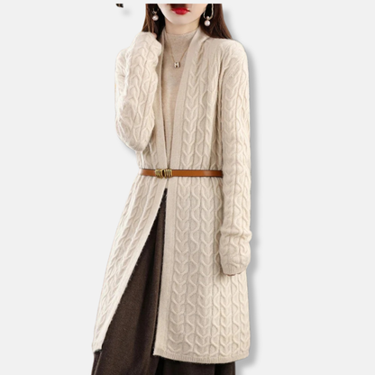 VogeLuxe | Women’s Longline Cable Knit Cardigan 2