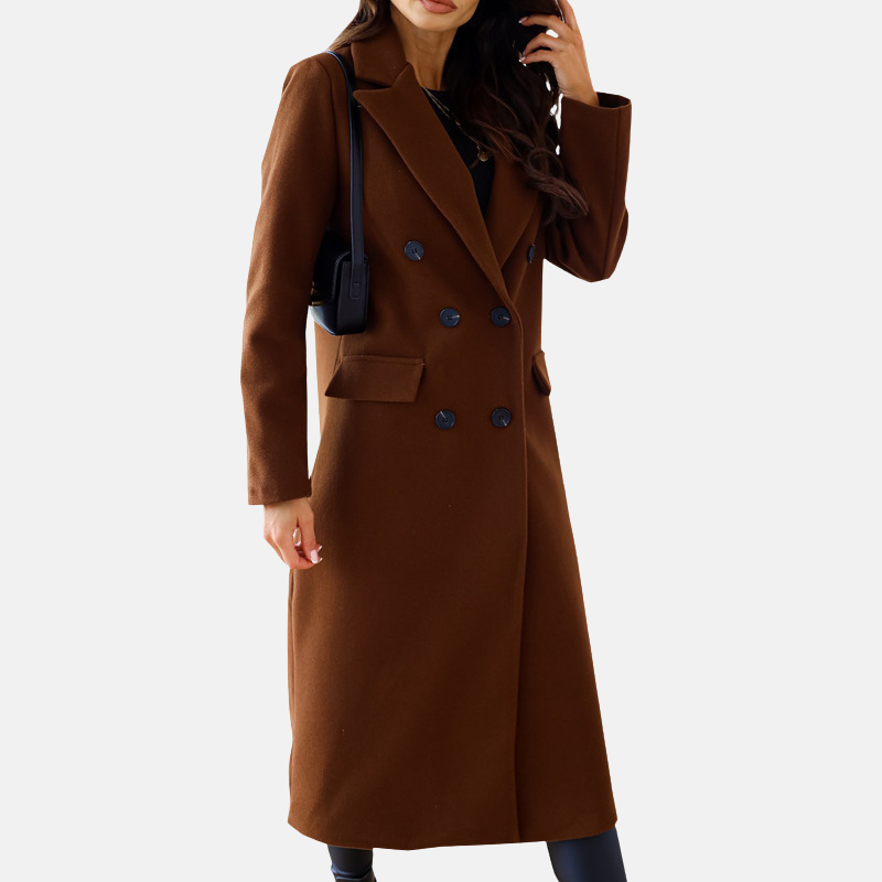 VogeLuxe | Women’s Longline Double-Breasted Coat 2