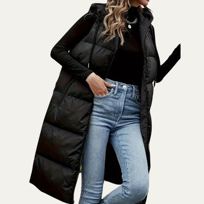 VogeLuxe | Women’s Longline Hooded Puffer Vest 2