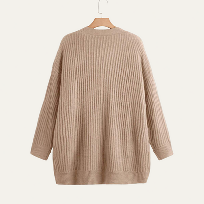 VogeLuxe | Women’s Longline Ribbed Cardigan 1