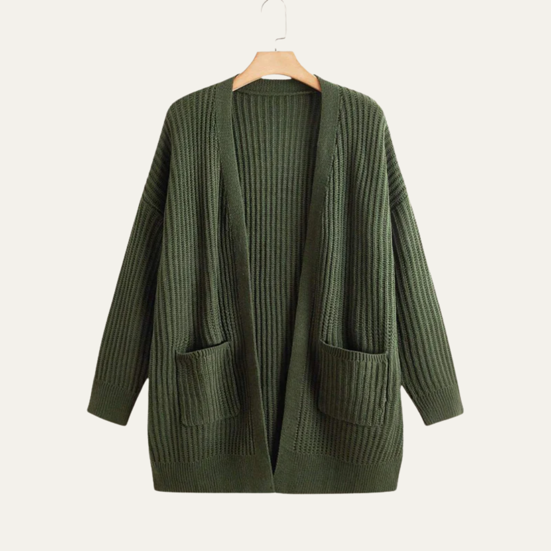 VogeLuxe | Women’s Longline Ribbed Cardigan 2