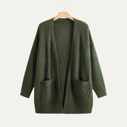 VogeLuxe | Women’s Longline Ribbed Cardigan 2