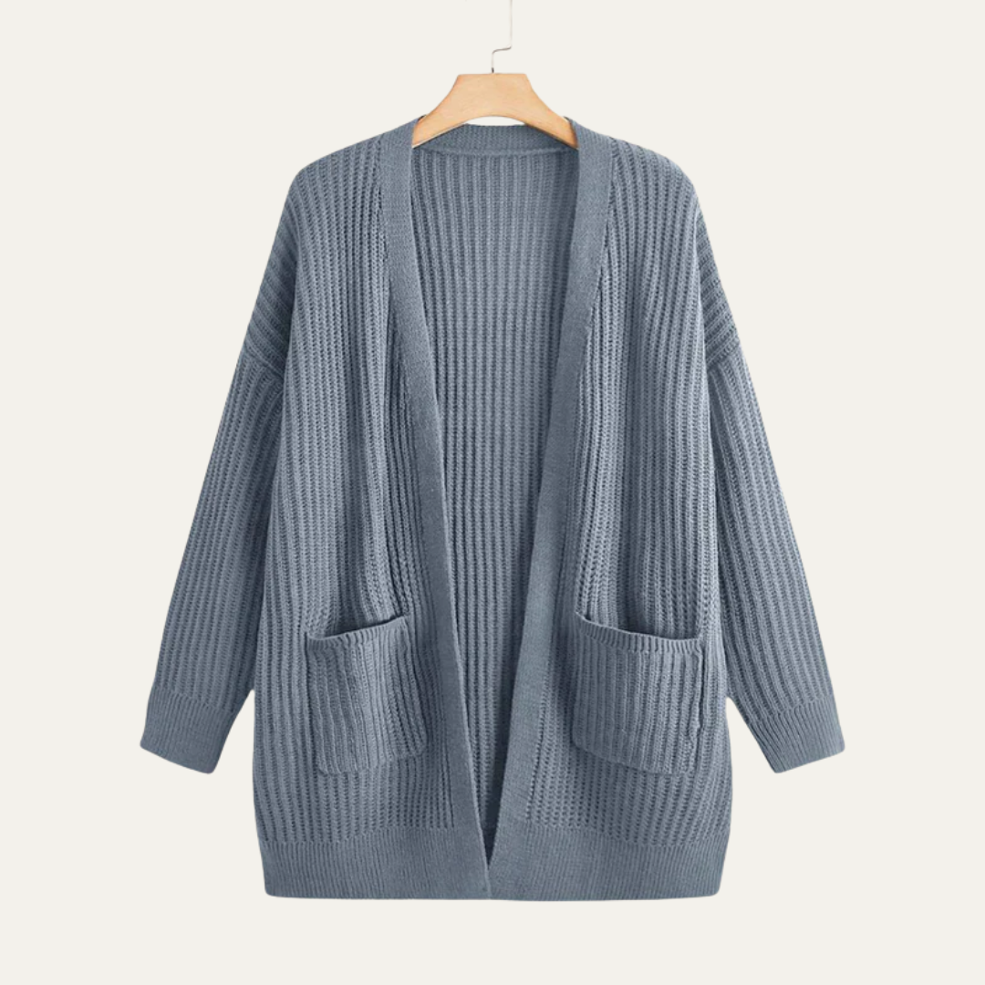 VogeLuxe | Women’s Longline Ribbed Cardigan 3