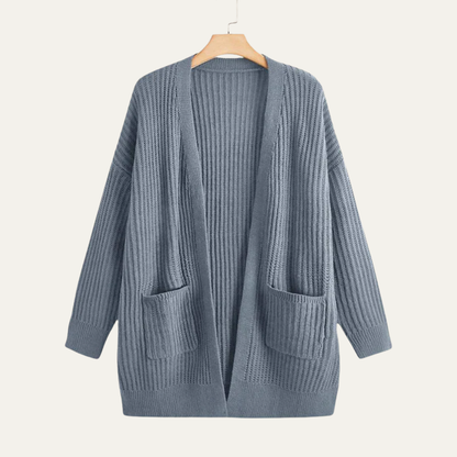 VogeLuxe | Women’s Longline Ribbed Cardigan 3