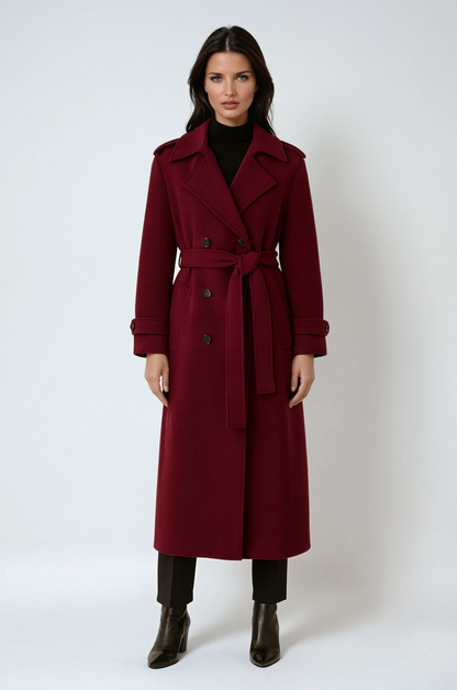 VogeLuxe | Women’s Maxi Style Double-Breasted Trench Coat 0