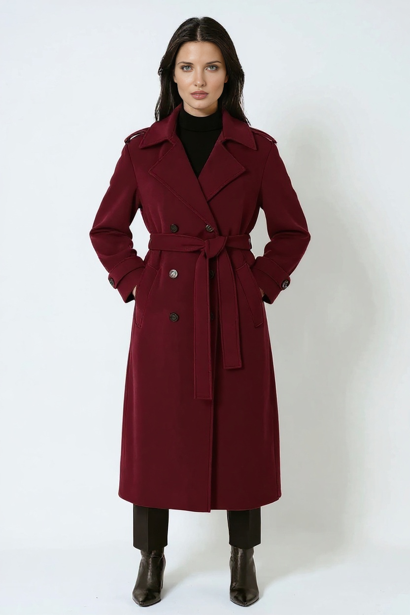 VogeLuxe | Women’s Maxi Style Double-Breasted Trench Coat 2