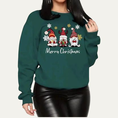 VogeLuxe | Women’s Merry Christmas Gnome Graphic Sweatshirt 1