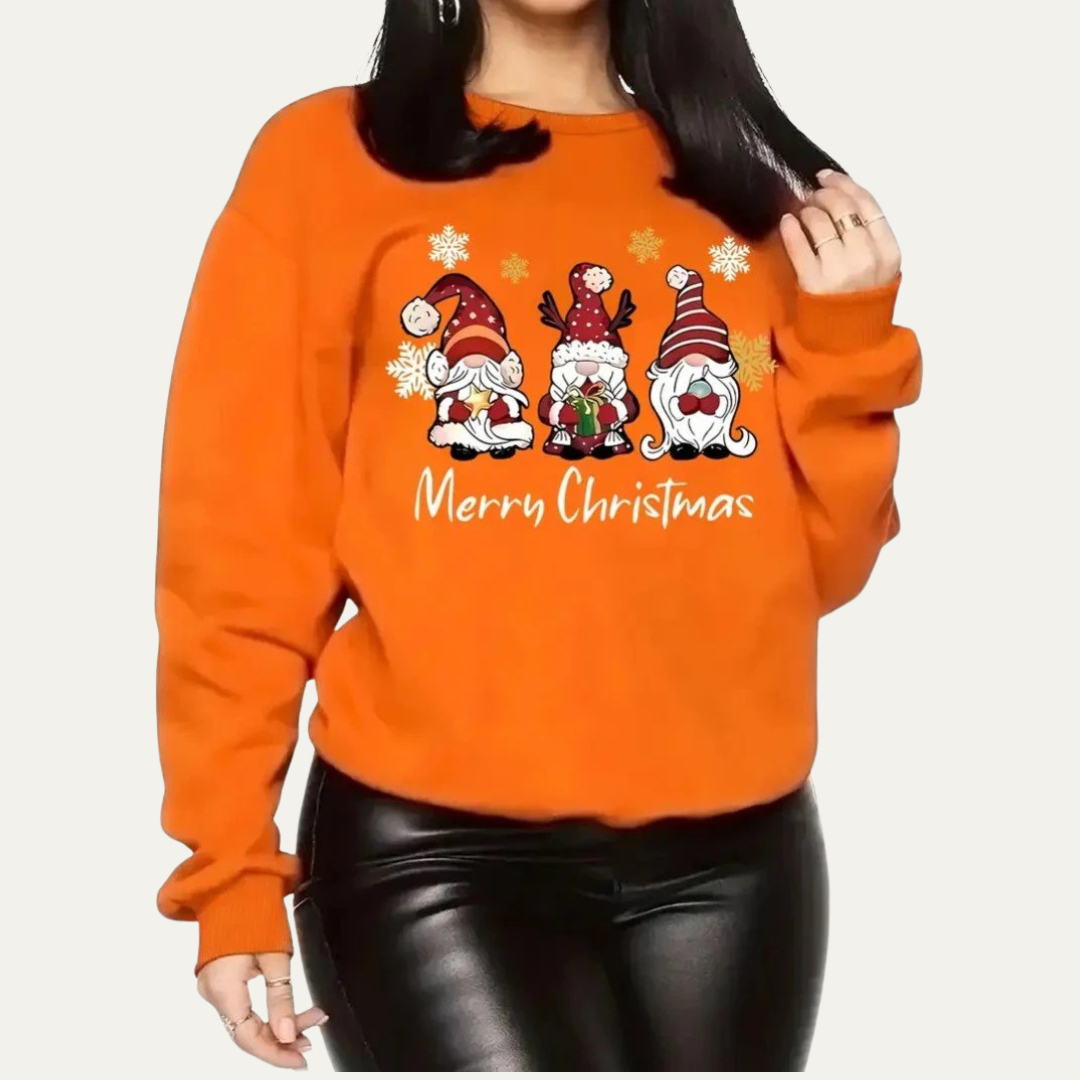 VogeLuxe | Women’s Merry Christmas Gnome Graphic Sweatshirt 6