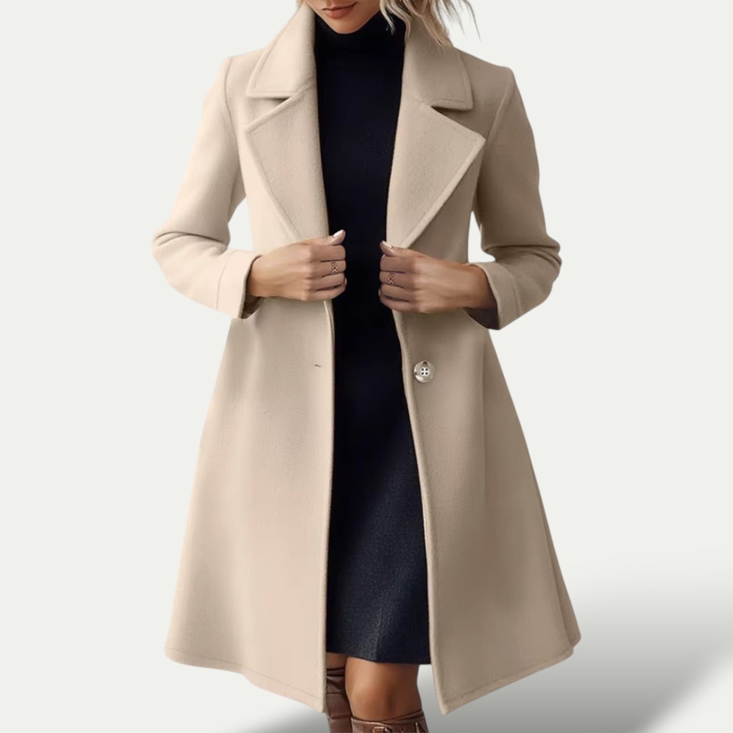 VogeLuxe | Women’s Minimalist A-Line Coat 1