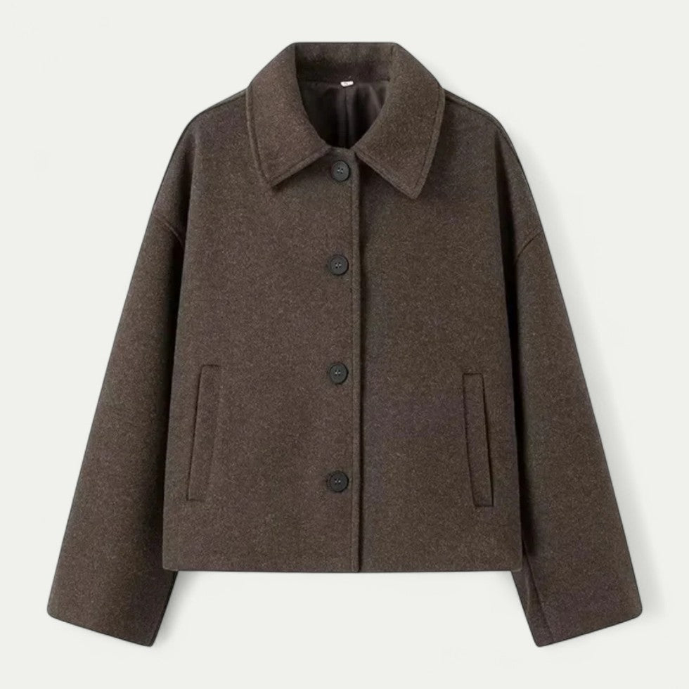 VogeLuxe | Women’s Modern Wool-Blend Cropped Jacket 0