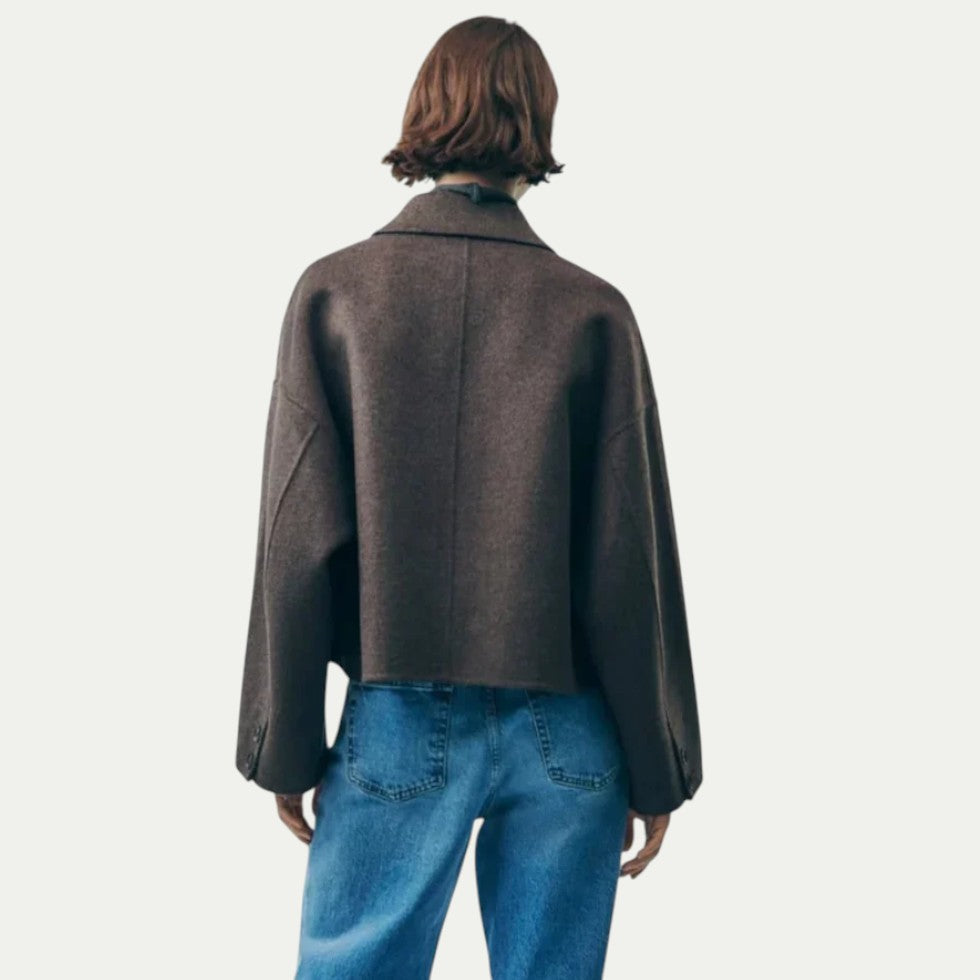 VogeLuxe | Women’s Modern Wool-Blend Cropped Jacket 1