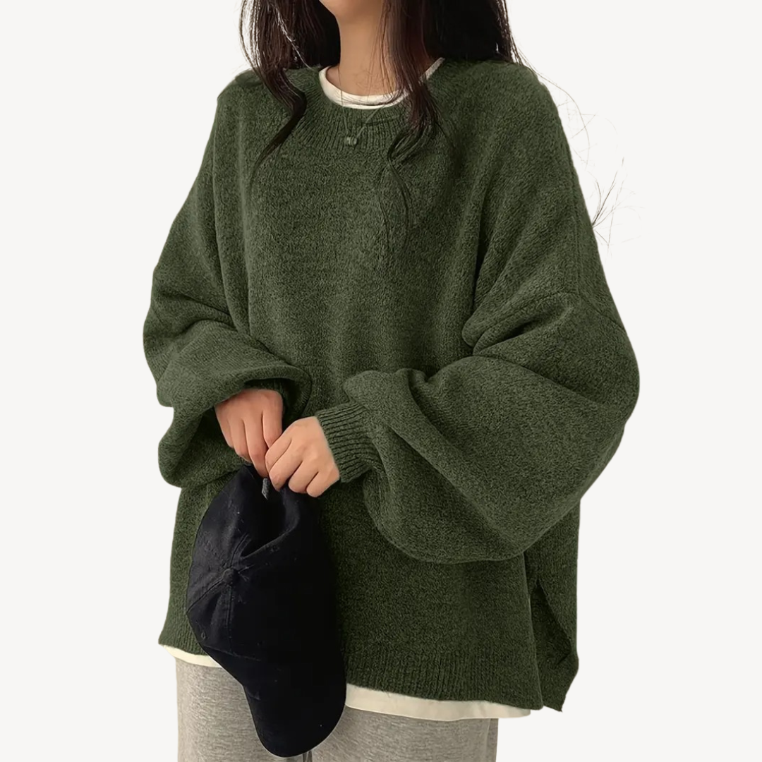 VogeLuxe | Women’s Oversized Casual O-Neck Sweater 1