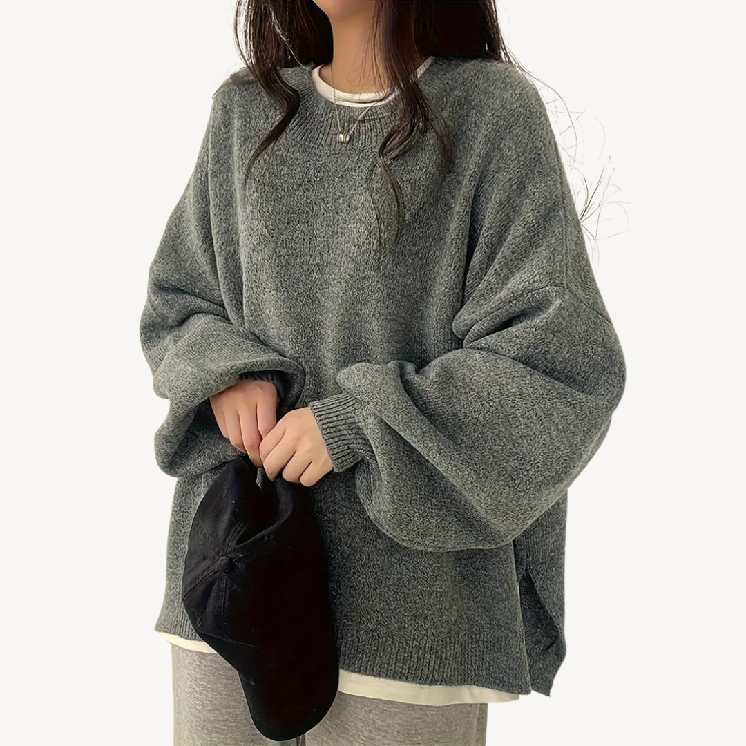VogeLuxe | Women’s Oversized Casual O-Neck Sweater 2