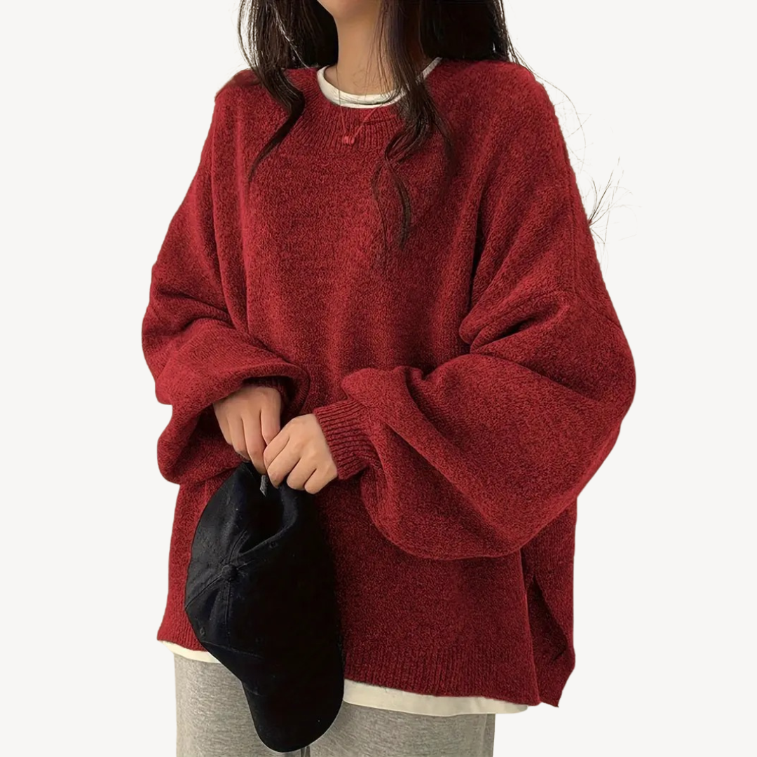VogeLuxe | Women’s Oversized Casual O-Neck Sweater 3