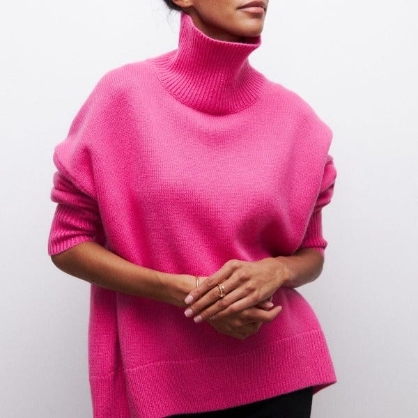 VogeLuxe | Women’s Oversized Chunky Funnel Neck Sweater 1