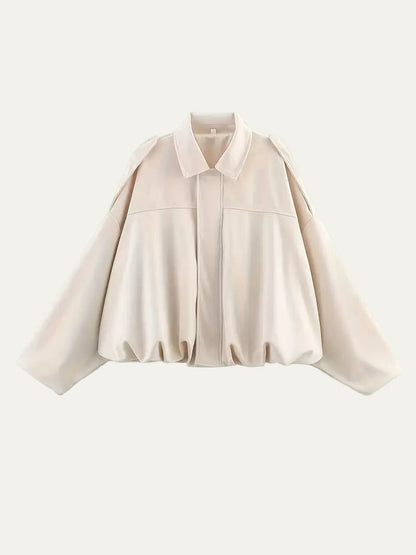 VogeLuxe | Women’s Oversized Cropped Bomber Jacket 6