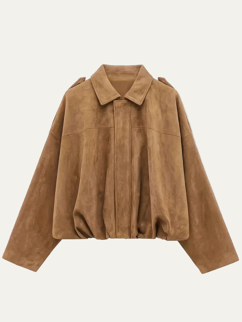 VogeLuxe | Women’s Oversized Cropped Bomber Jacket 7