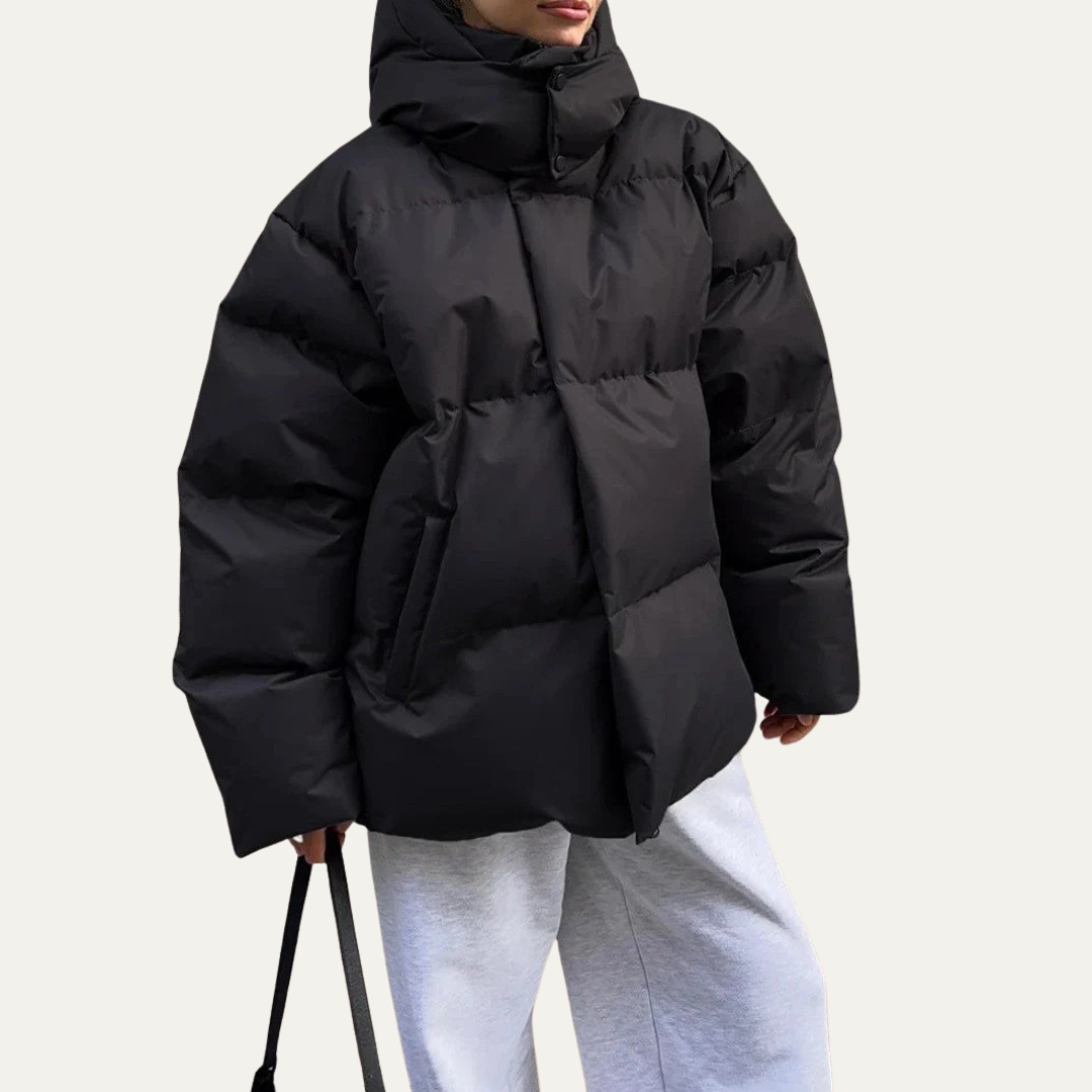 VogeLuxe | Women’s Oversized High-Neck Cropped Puffer Jacket 0