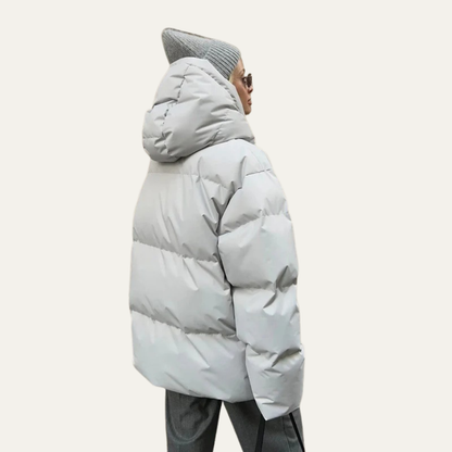 VogeLuxe | Women’s Oversized High-Neck Cropped Puffer Jacket 3
