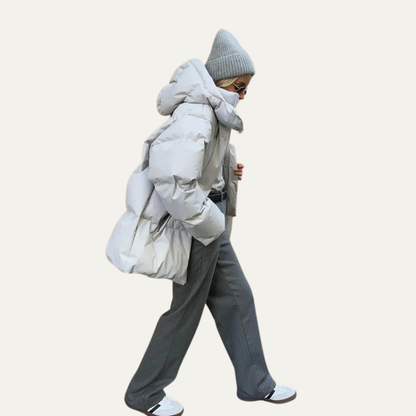 VogeLuxe | Women’s Oversized High-Neck Cropped Puffer Jacket 4