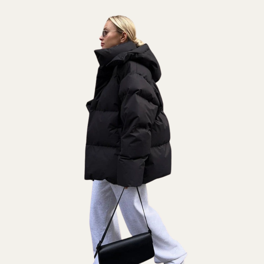VogeLuxe | Women’s Oversized High-Neck Cropped Puffer Jacket 5