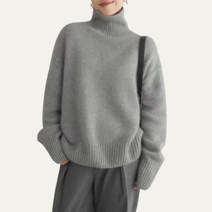 VogeLuxe | Women’s Oversized Ribbed Turtleneck Knit Sweater 3