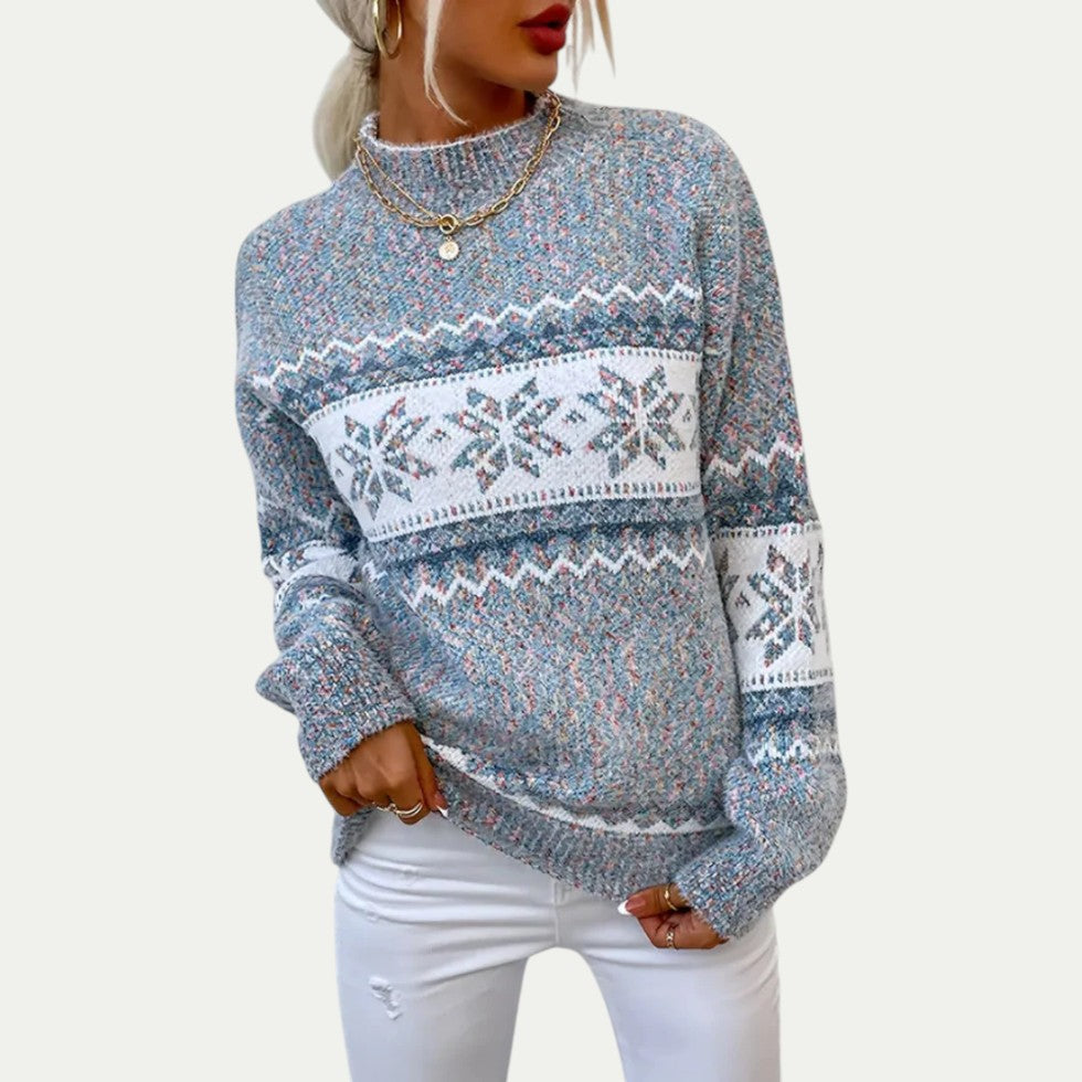 VogeLuxe | Women’s Oversized Snowflake Knit Sweater 0