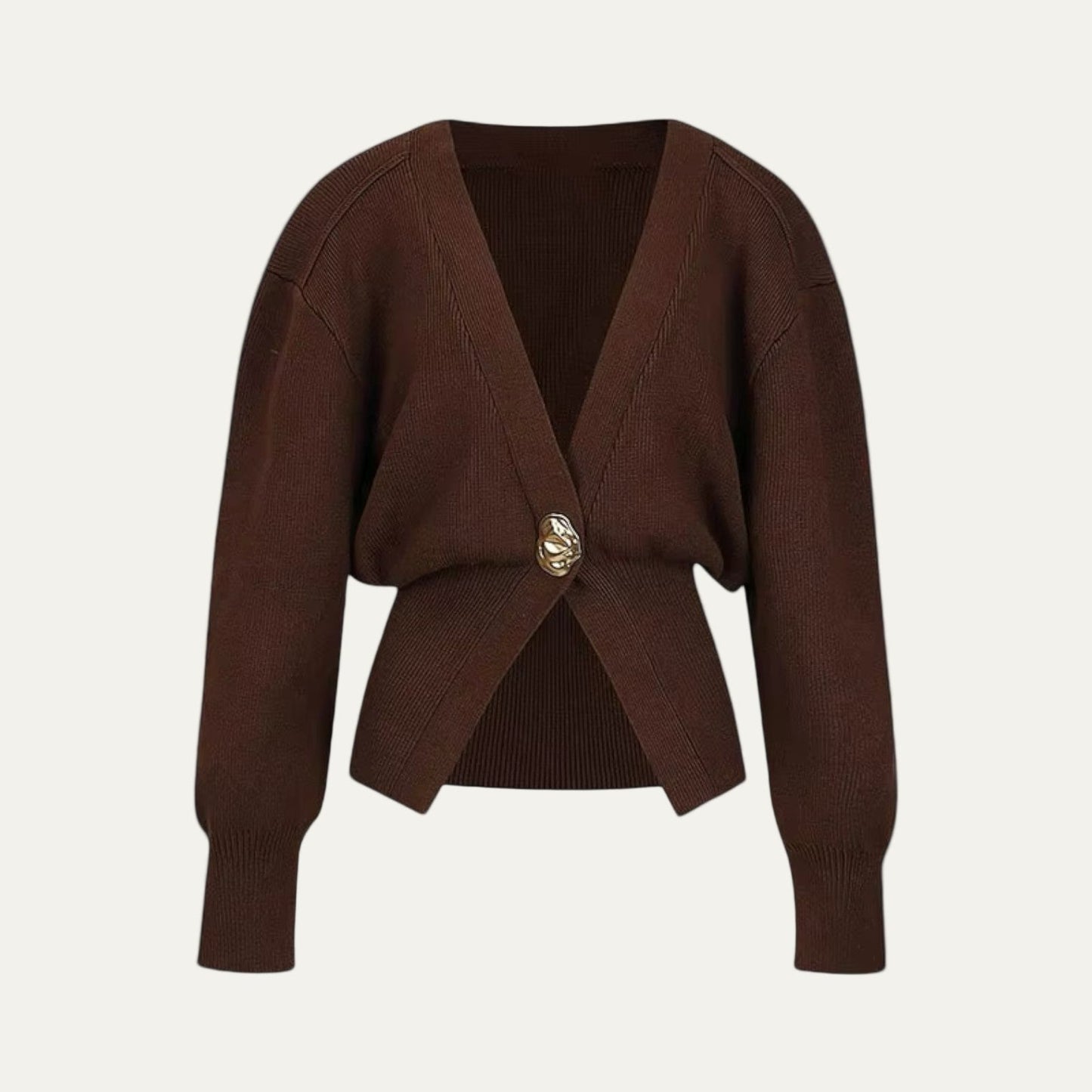 VogeLuxe | Women’s Peplum V-Neck Cardigan Sweater 1