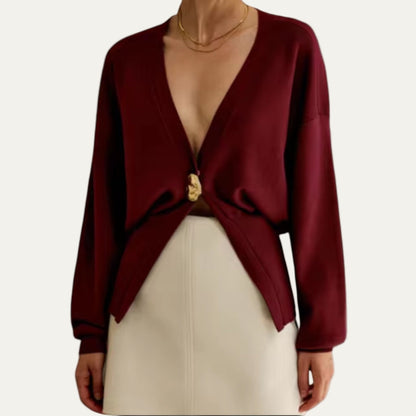 VogeLuxe | Women’s Peplum V-Neck Cardigan Sweater 3
