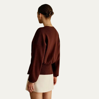 VogeLuxe | Women’s Peplum V-Neck Cardigan Sweater 4