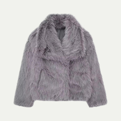 VogeLuxe | Women’s Plush Faux Fur Cropped Jacket 4