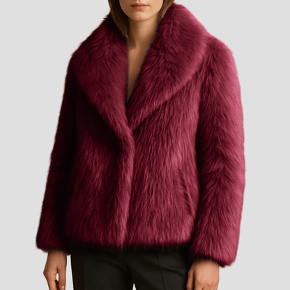 VogeLuxe | Women’s Plush Faux Fur Shawl Coat 11