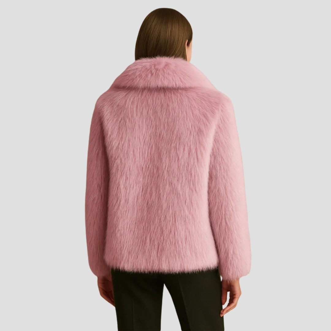 VogeLuxe | Women’s Plush Faux Fur Shawl Coat 3