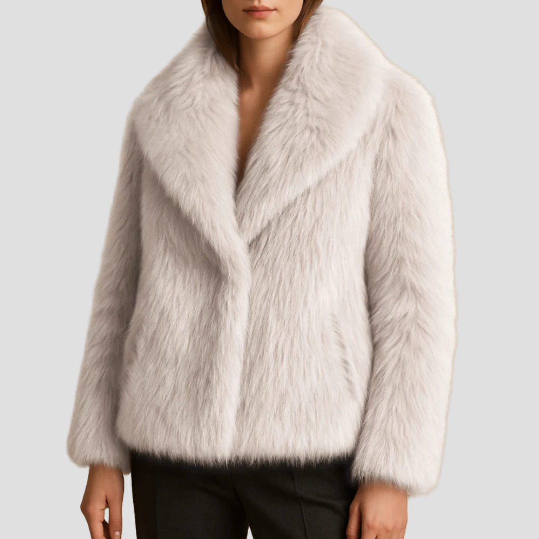 VogeLuxe | Women’s Plush Faux Fur Shawl Coat 4