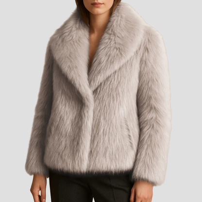 VogeLuxe | Women’s Plush Faux Fur Shawl Coat 5