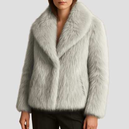 VogeLuxe | Women’s Plush Faux Fur Shawl Coat 6