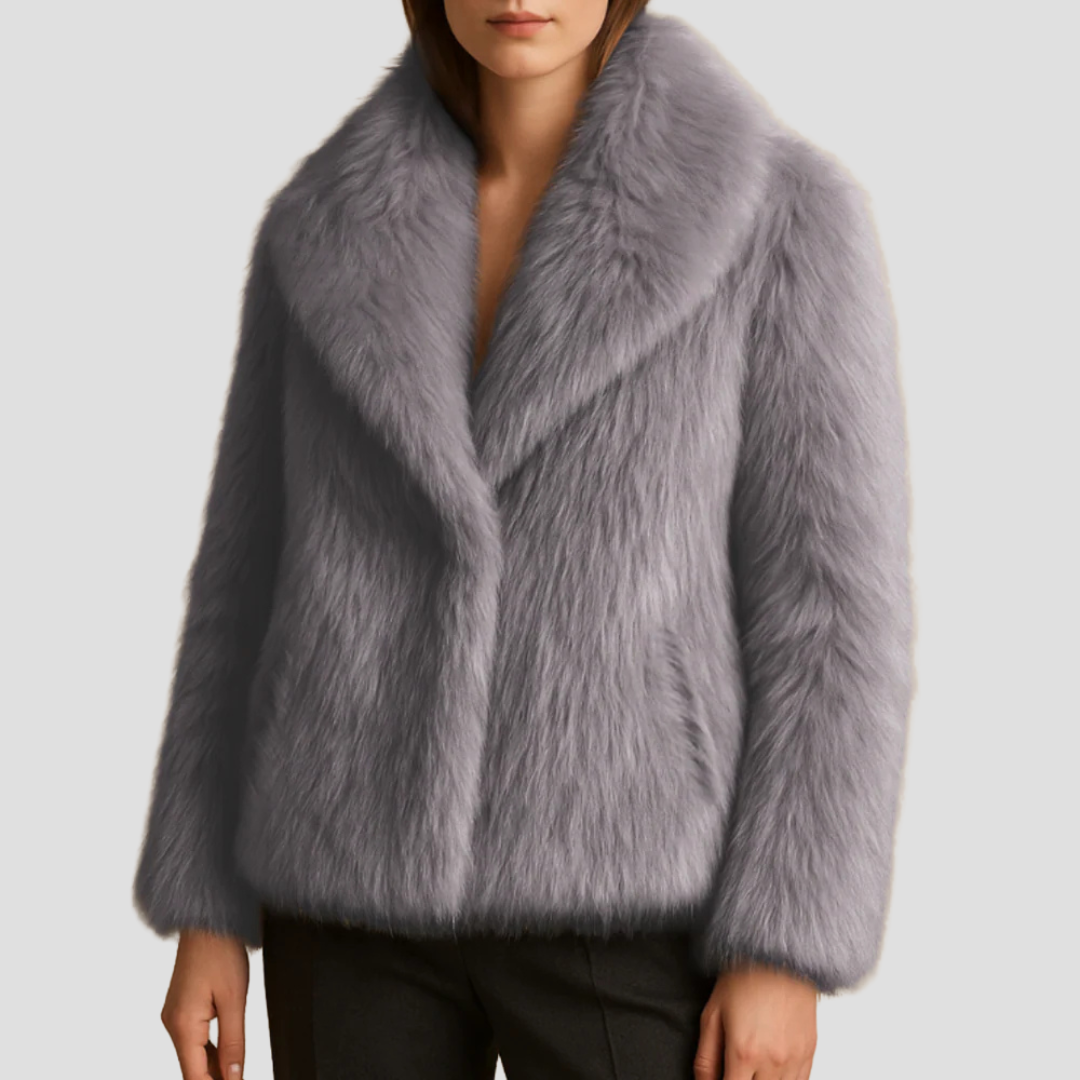 VogeLuxe | Women’s Plush Faux Fur Shawl Coat 7