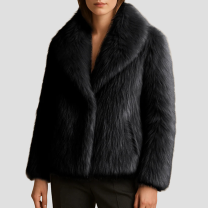 VogeLuxe | Women’s Plush Faux Fur Shawl Coat 8