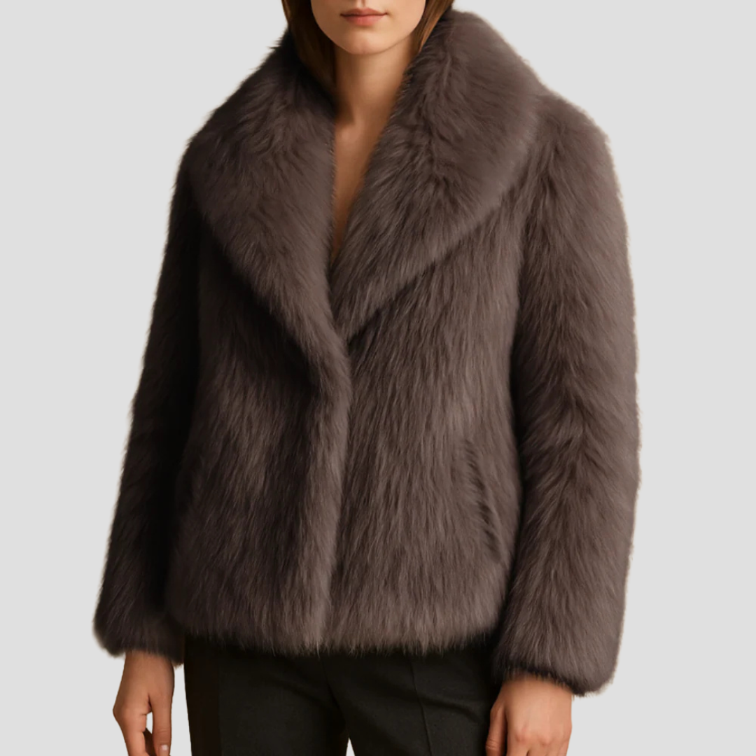 VogeLuxe | Women’s Plush Faux Fur Shawl Coat 9