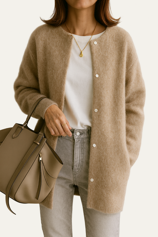 VogeLuxe | Women’s Plush Knit Mid-Length Cardigan 0