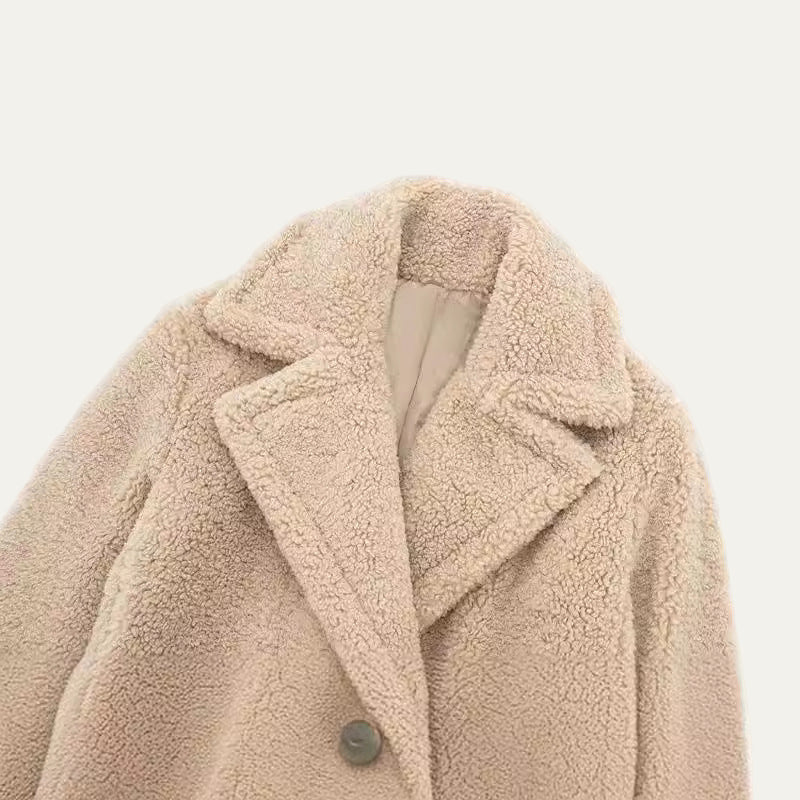 VogeLuxe | Women’s Plush Longline Teddy Coat 2