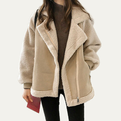 VogeLuxe | Women’s Plush Shearling Aviator Jacket 0