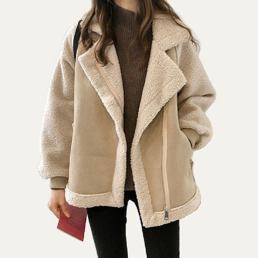 VogeLuxe | Women’s Plush Shearling Aviator Jacket 0