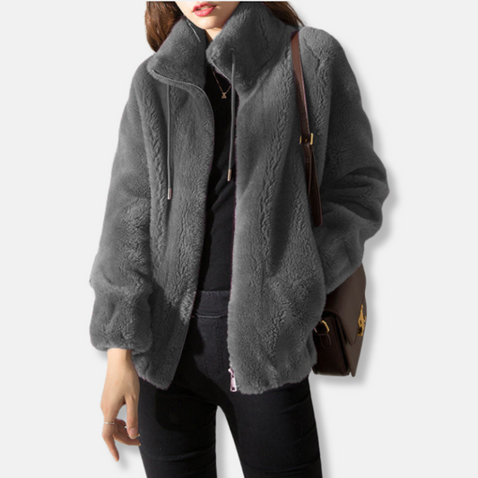 VogeLuxe | Women’s Plush Zip-Up Bomber 0